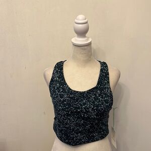 We Wander speckled breathable moisture wicking sports bra Size L New